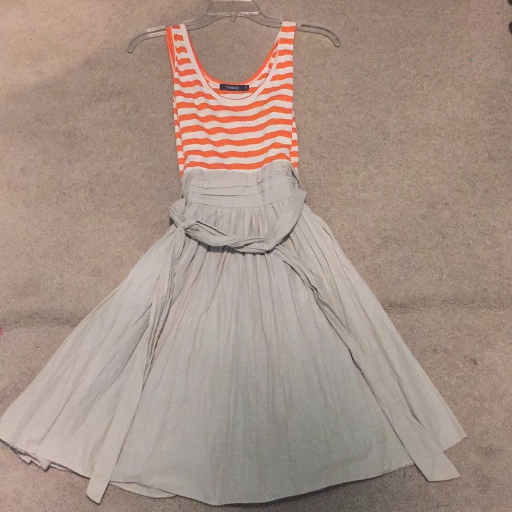 Orange and cream Summer flair dress!
